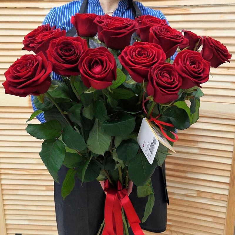 15 red roses 80 cm, standart