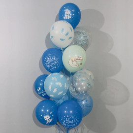 Balloons for a boy's discharge
