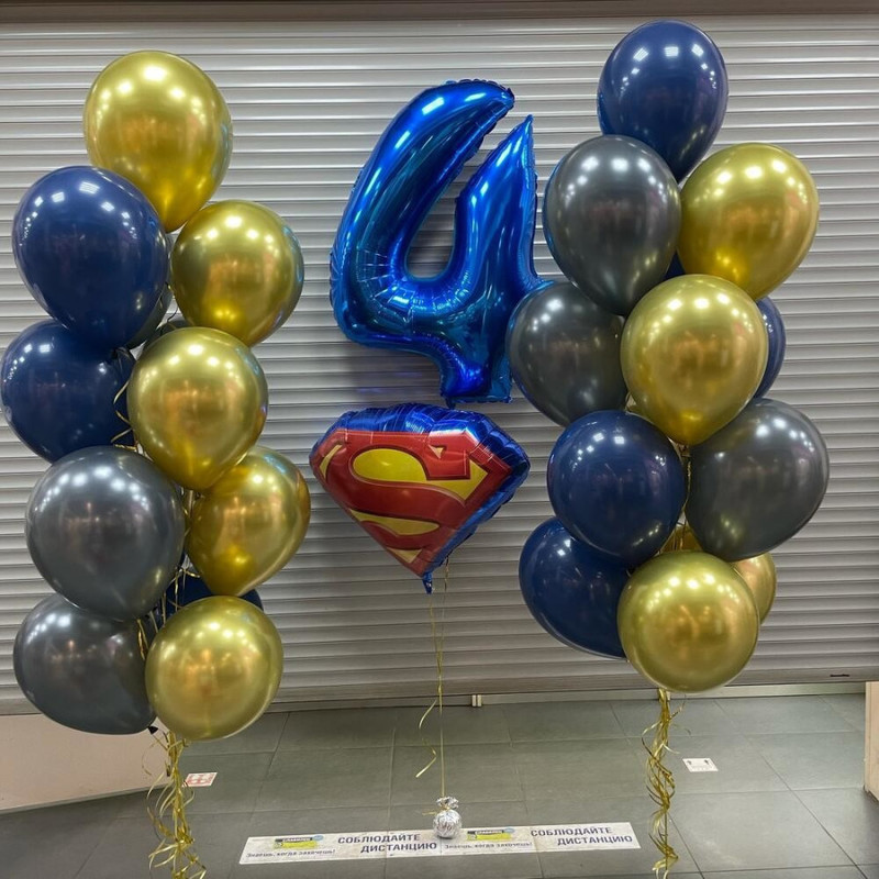 набор воздушных шаров супермен, стандартный