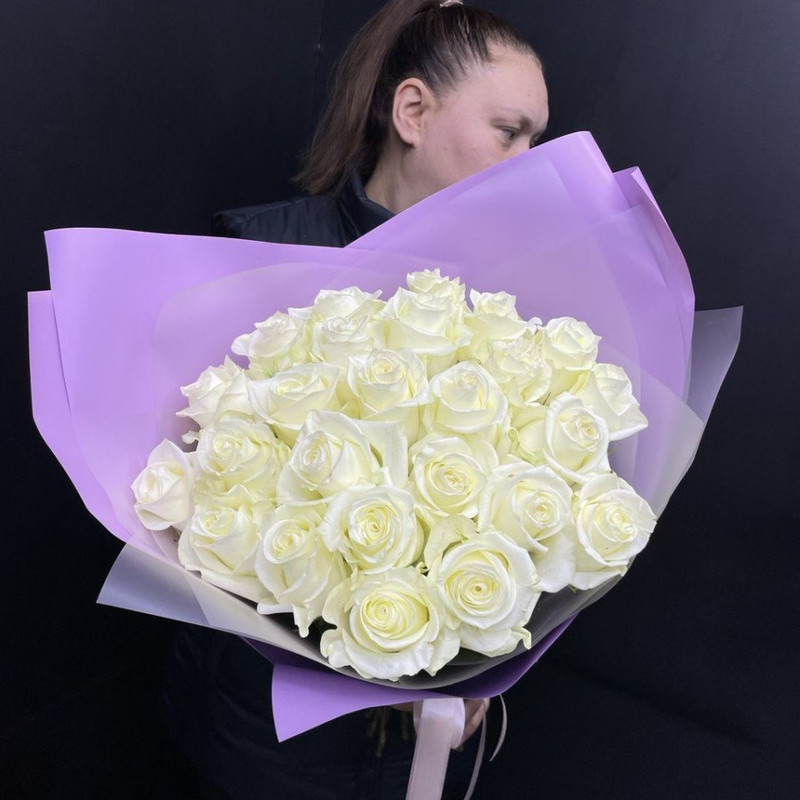 Bouquet of white roses "Confession", standart