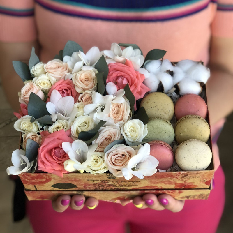 Box with macaroons, standart