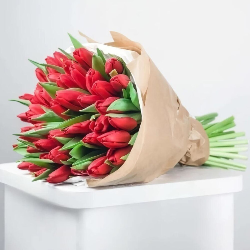 Bouquet of 51 Red Tulips, standart