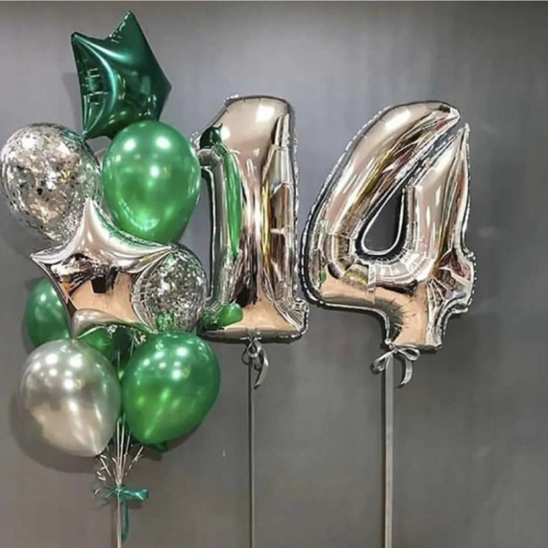 Set of balloons with numbers for birthday, standart
