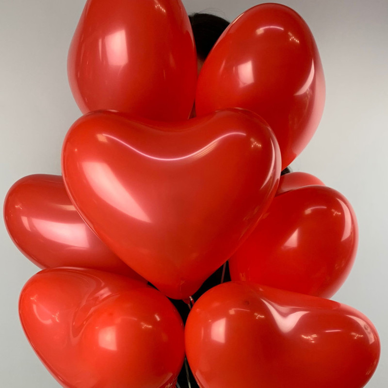 Red hearts with helium, standart