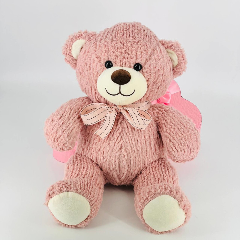 Soft toy pink teddy bear, standart