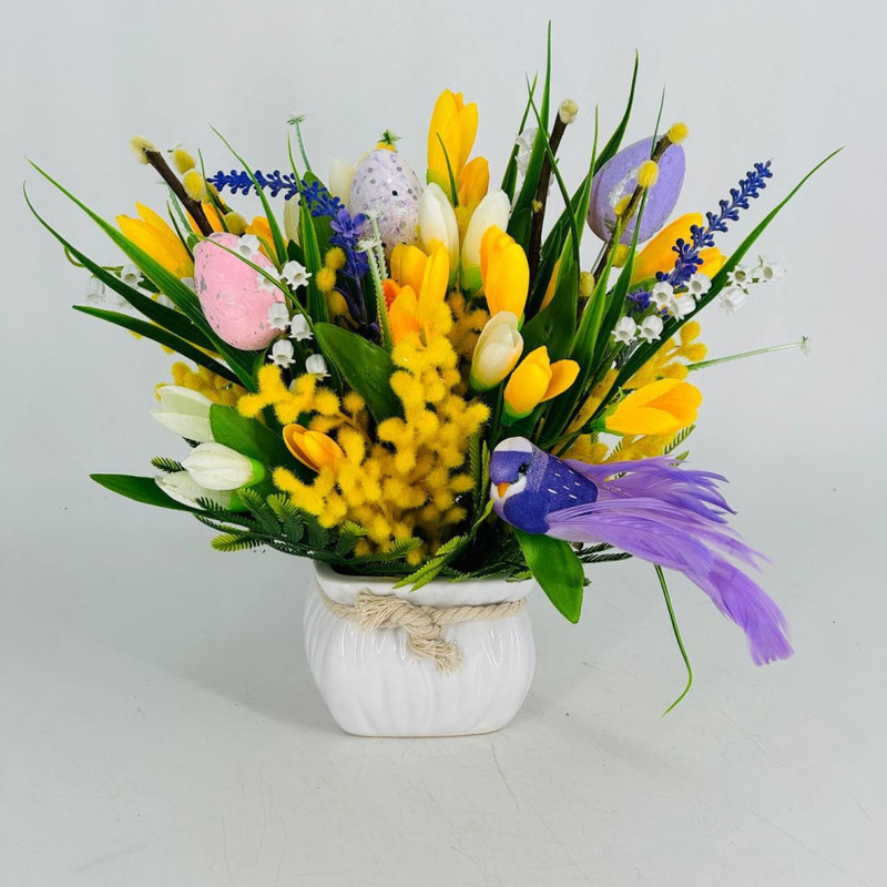 Easter bouquet of artificial flowers, standart