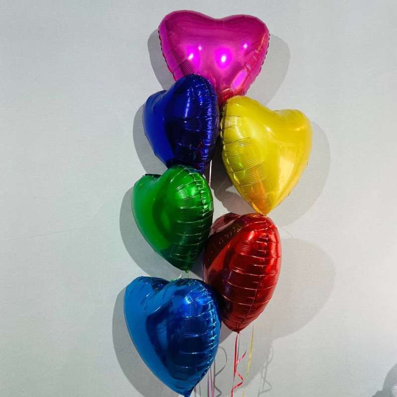 Set of colorful hearts, standart