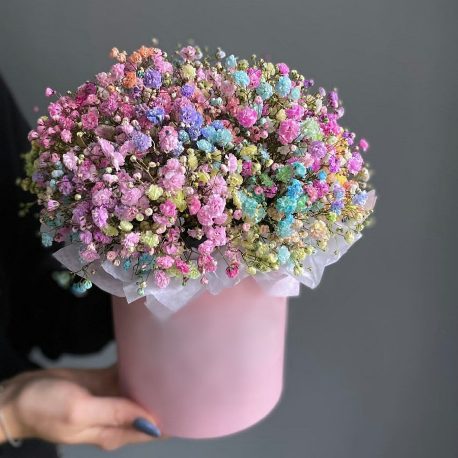 Gypsophila Rainbow, vendor code: 333074117, hand-delivered to Tumen