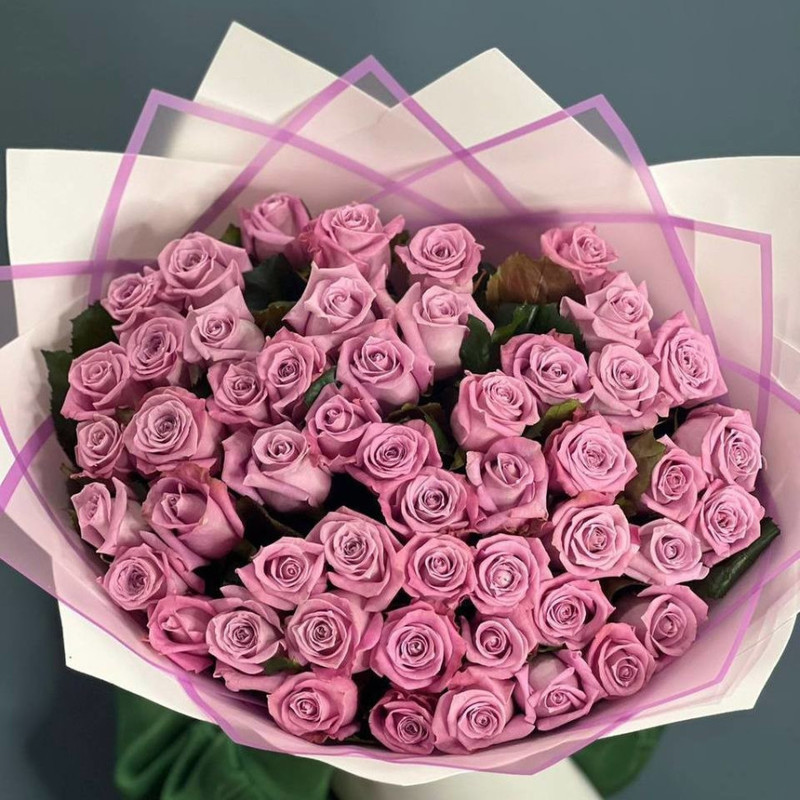 Bouquet of 51 roses in designer packaging, standart