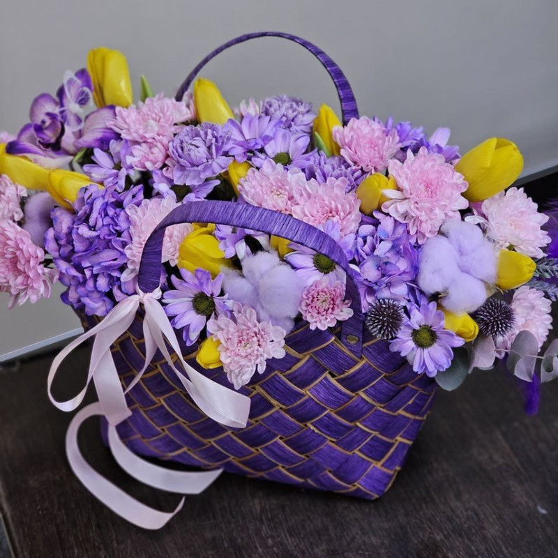 basket with tulips, standart