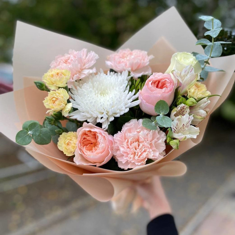 Bouquet with the most delicate carnations, standart