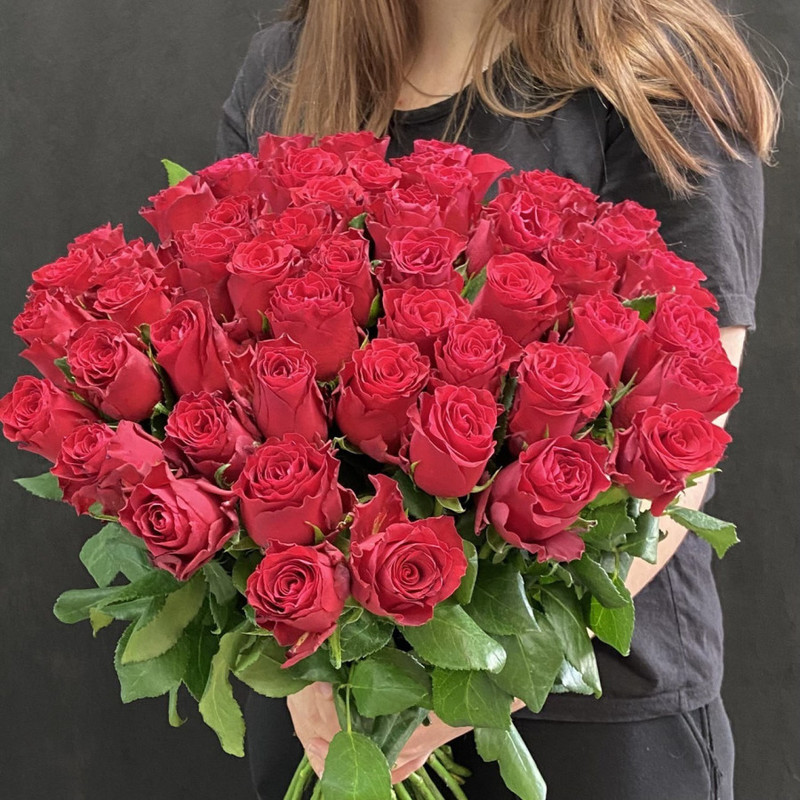 Monobouquet of 51 red roses, standart