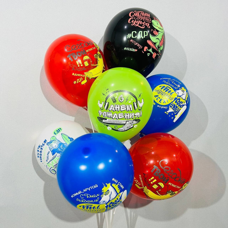 Set of colorful birthday balloons, standart