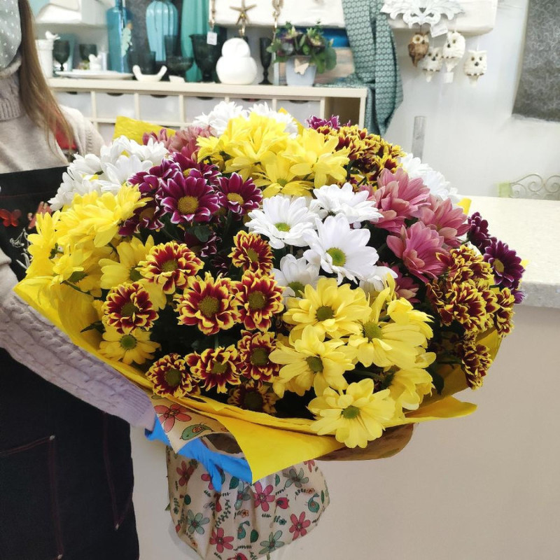 Bouquet of 15 chrysanthemums, standart