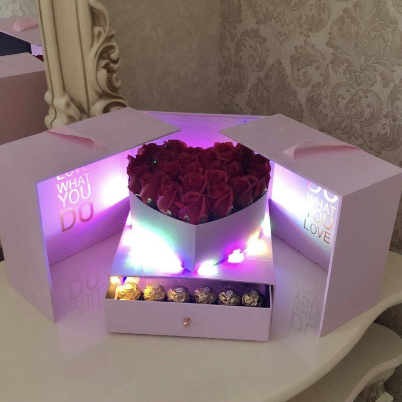 Soap roses in a surprise box, standart