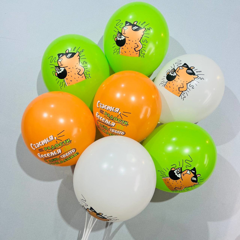 Воздушные шары на День рождения "Счастья, радости, веселья", стандартный