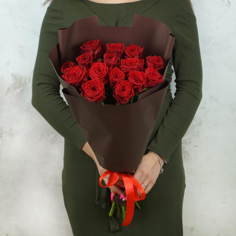 15 red roses per pack, standart