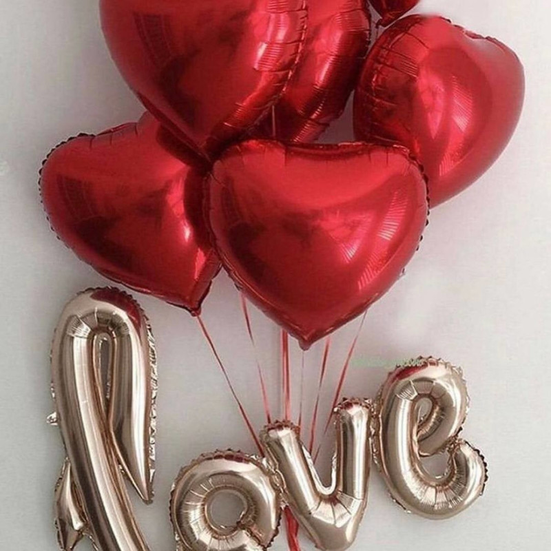 Набор воздушных сердец Love на 14 февраля, стандартный