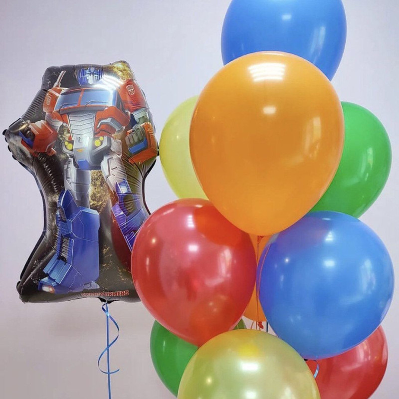 Balloons for a boy with a transformer, standart