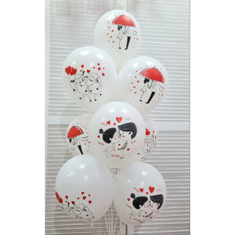 Balloons 11 pcs "Romance for two", standart