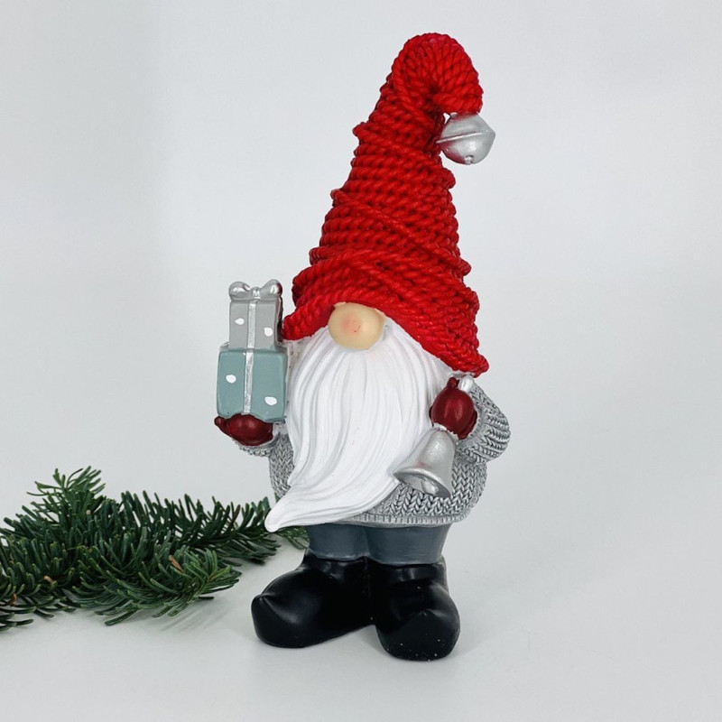 New Year's souvenir Gnome Santa Claus with gifts, standart