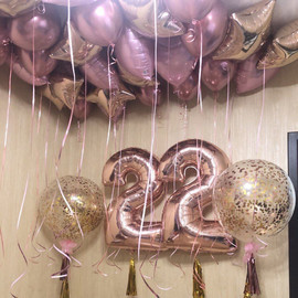 Воздушные шары на праздник  "Розовое золото"