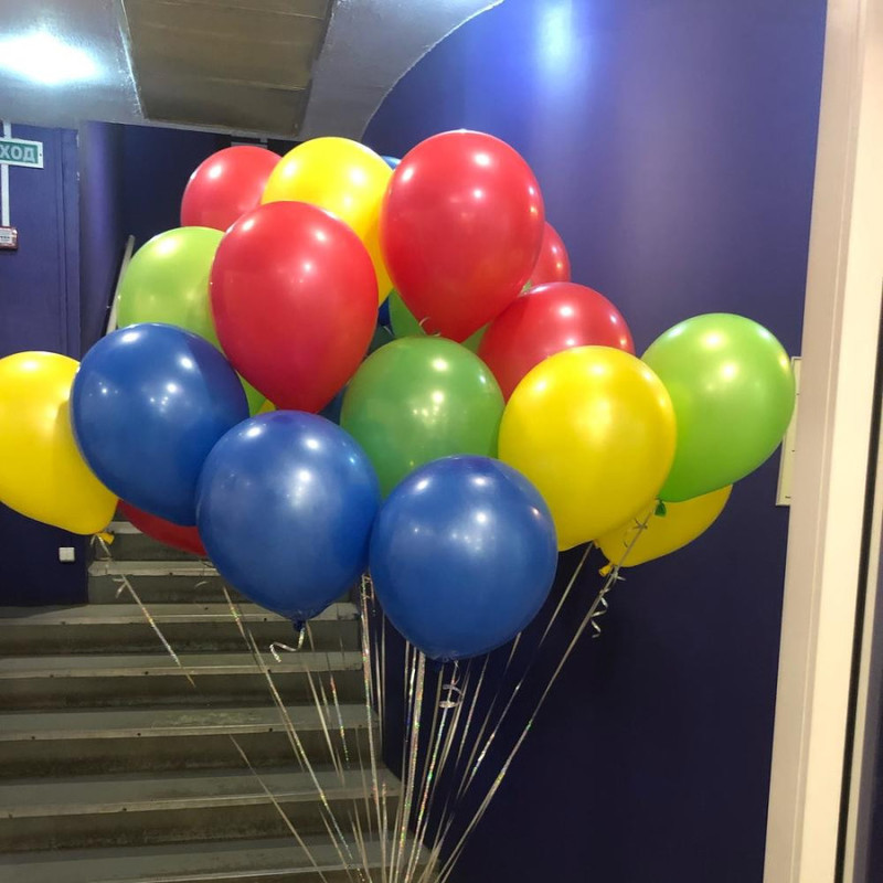 20 helium balloons in LEGO colors, standart