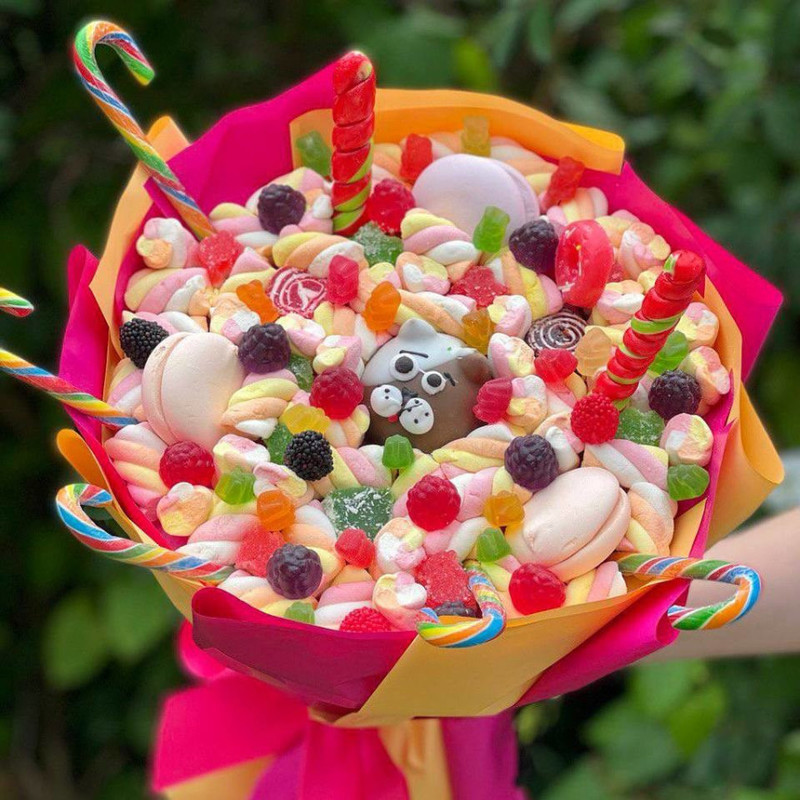 Bouquet for a girl of marshmallows and marshmallows, standart