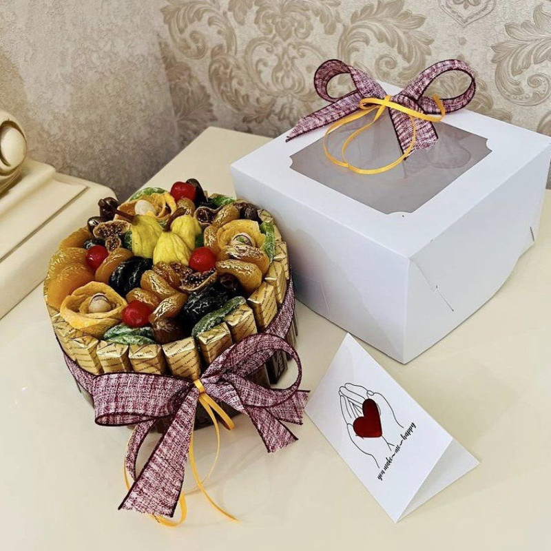 Bento cake with dried fruits and chocolates, standart