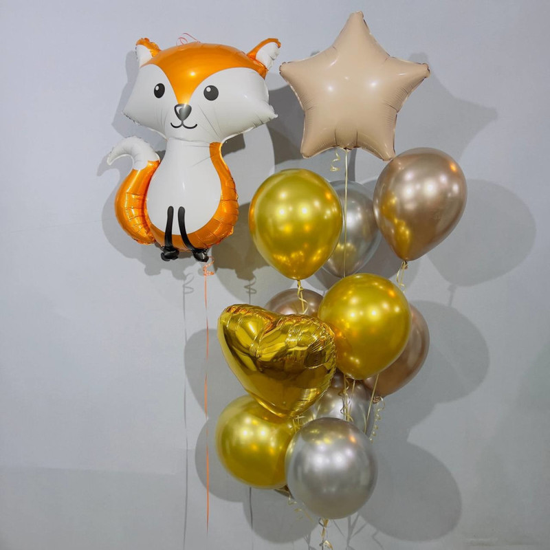 Composition of balloons with a fox, standart