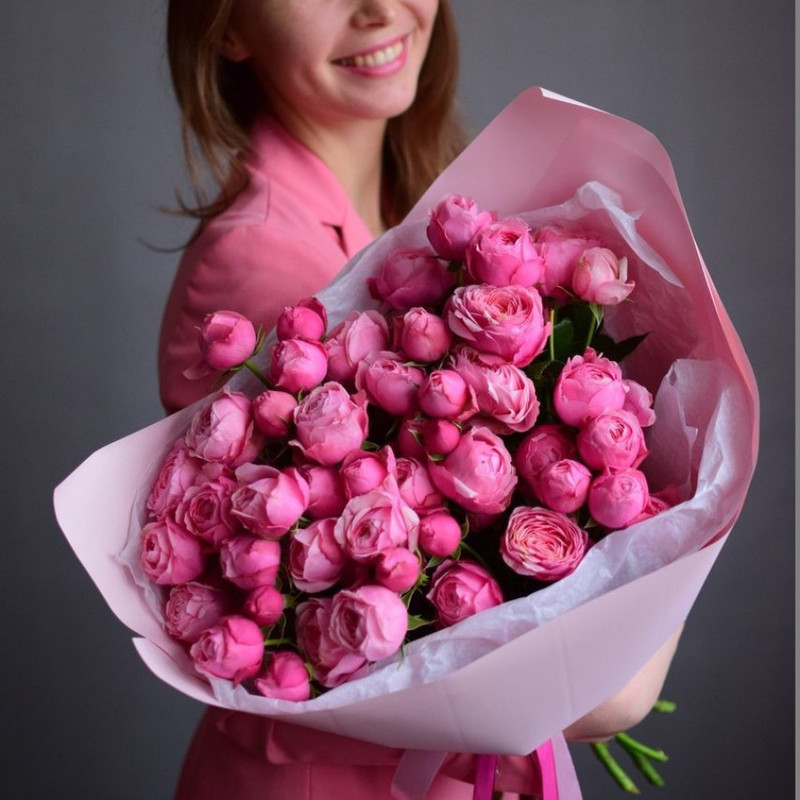 Mono-bouquet of peony roses "Silva Pink", standart