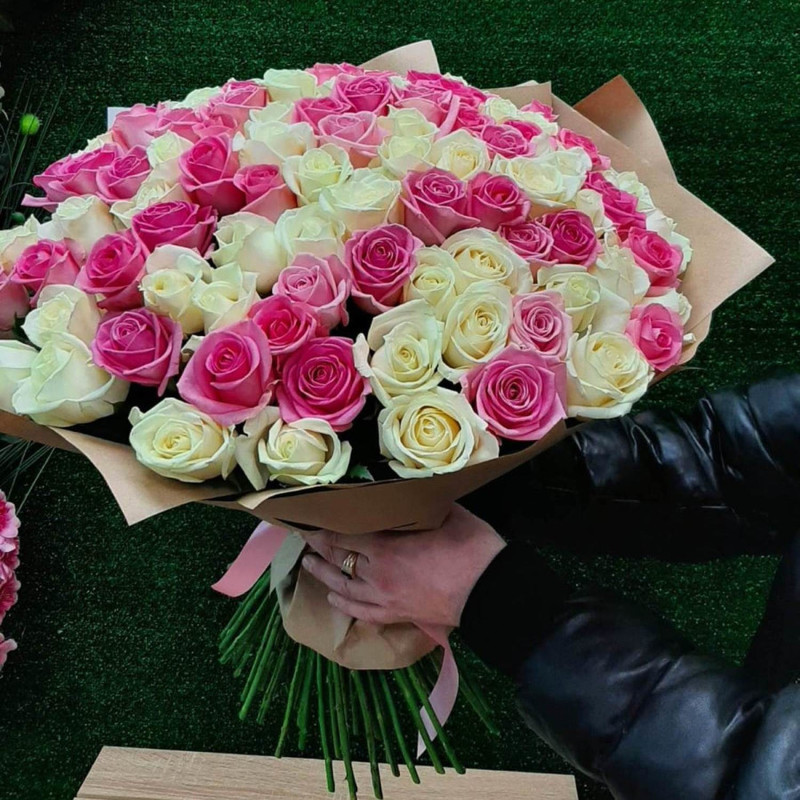 101 pink and white roses, standart