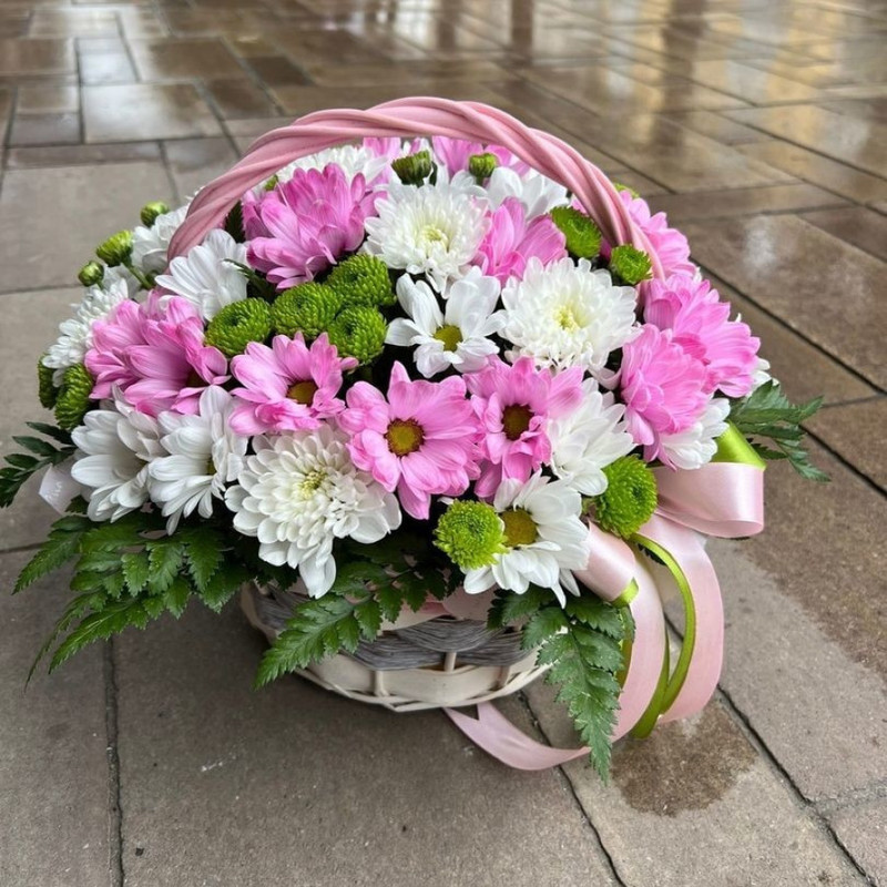 Bouquet in a basket - Tenderness, standart