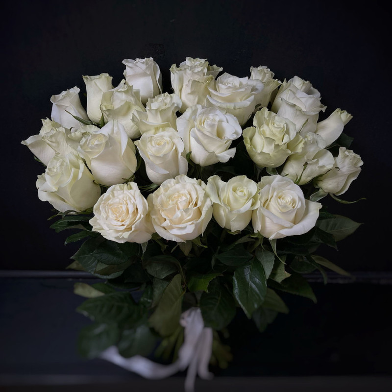 Bouquet of 25 white roses (code 43), standart