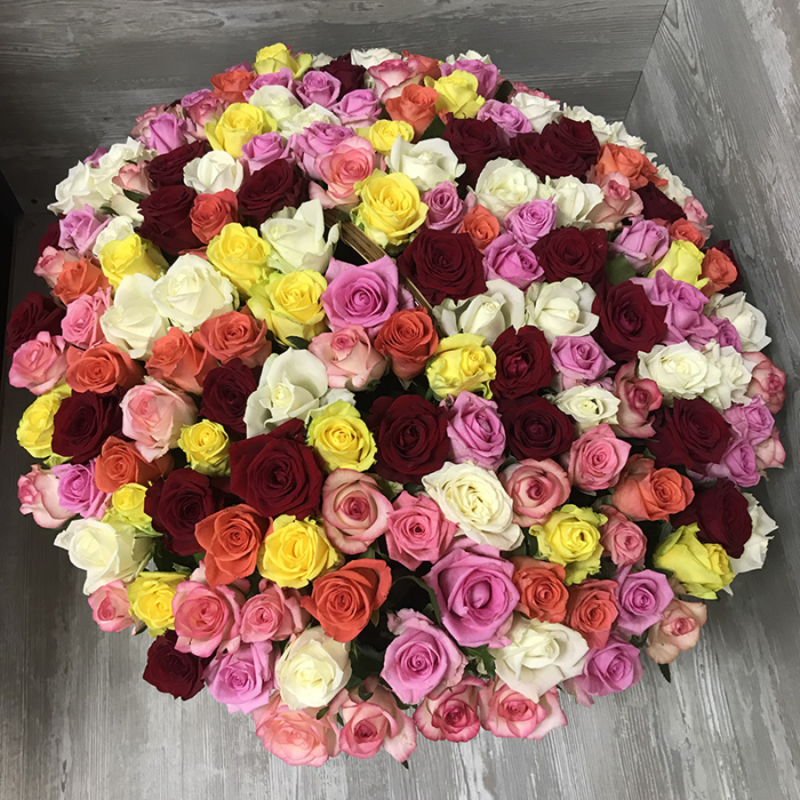 Bouquet "151 rose mix in a basket", standart