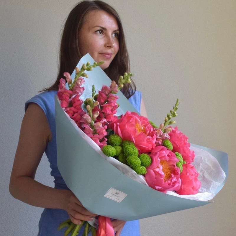 Author's bouquet в„–8 with peonies, standart