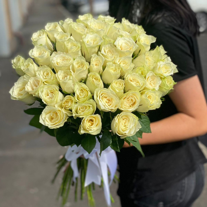 55 white roses, standart
