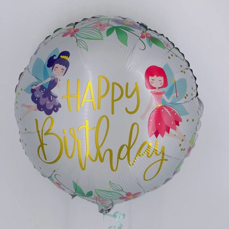 Воздушный шар с феями на день рождения девочки, стандартный