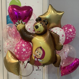 Set of balloons Masha and the Bear with 2 fountains