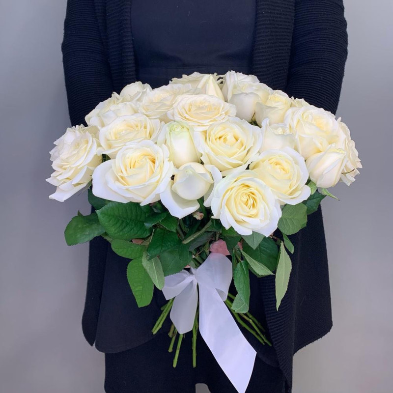 Bouquet of white roses 50 cm, standart