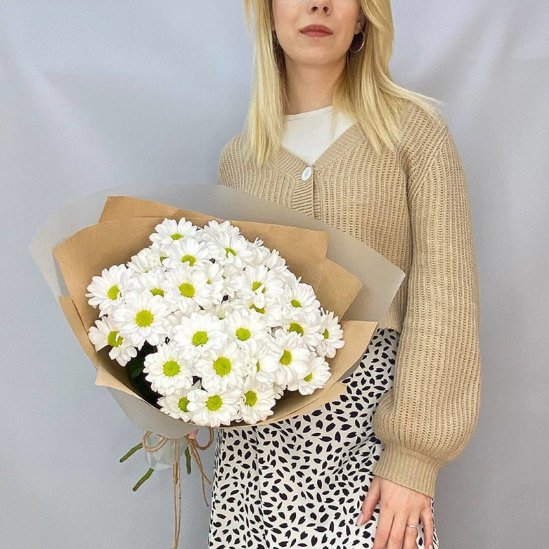 Bouquet of 5 spray white chrysanthemums, standart