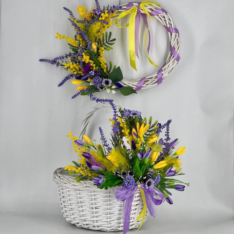 Easter wreath and gift basket, standart