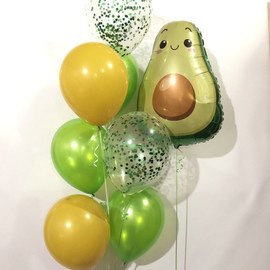 Balloons with avocado figure