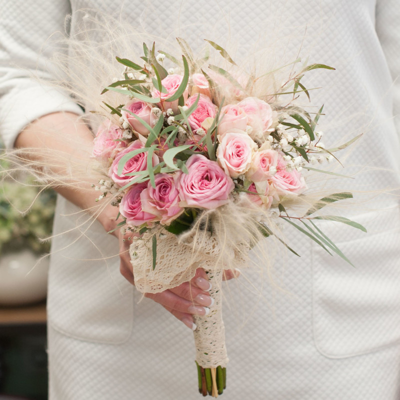 Bridal bouquet Coquette with boutonniere, standart