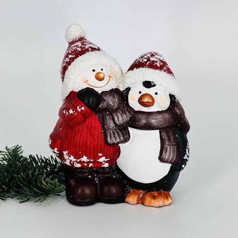 Новогодний сувенир пингвин и снеговик, стандартный