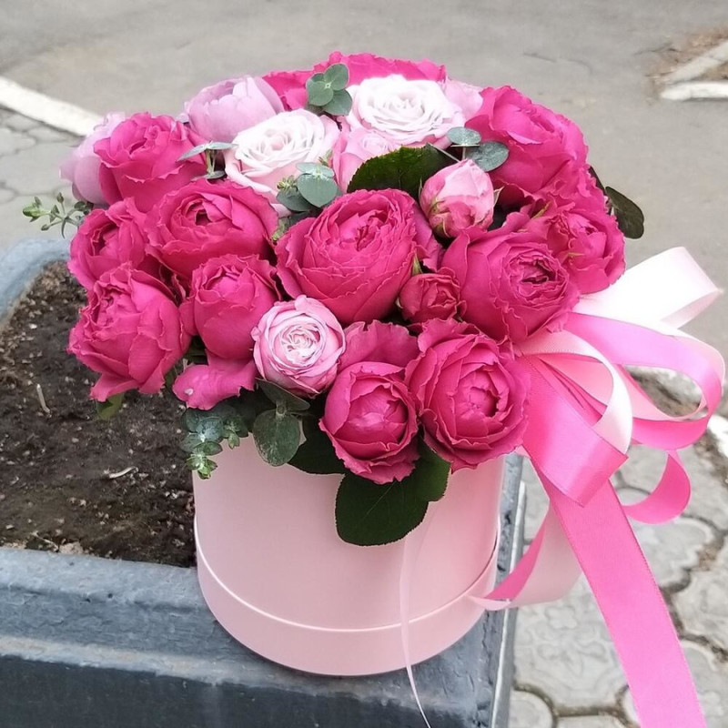 Peony roses in a box, standart