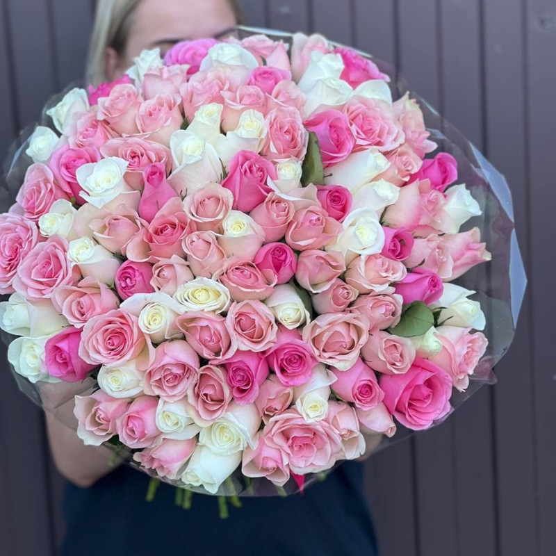 Bouquet of 101 delicate roses, standart