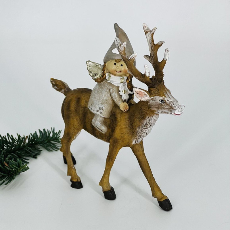 New Year's souvenir Baby Angel on a deer, standart