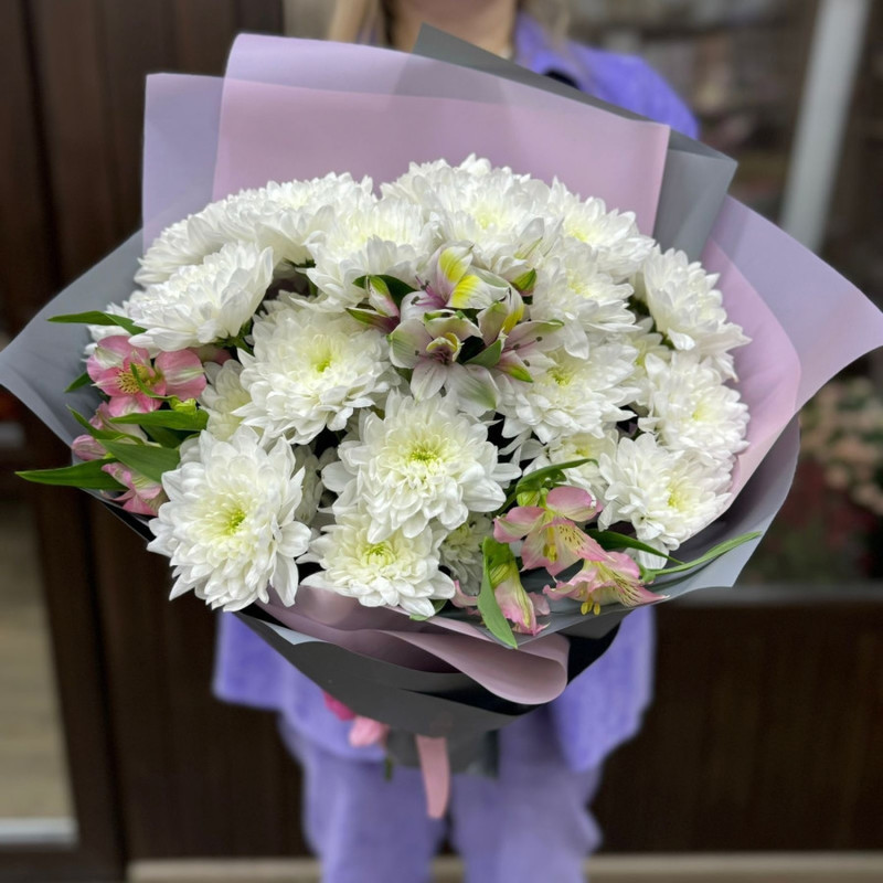 bouquet of chrysanthemums and alstroemerias, standart