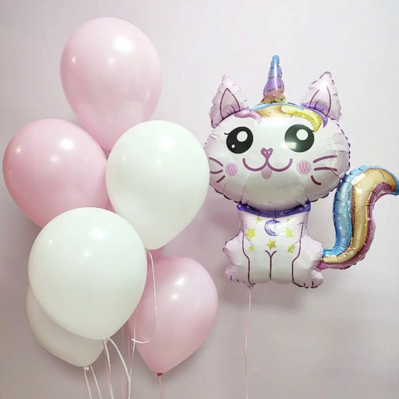 Balloons for girls "Fairytale cat unicorn", standart